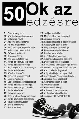 Ötven ok az edzésre